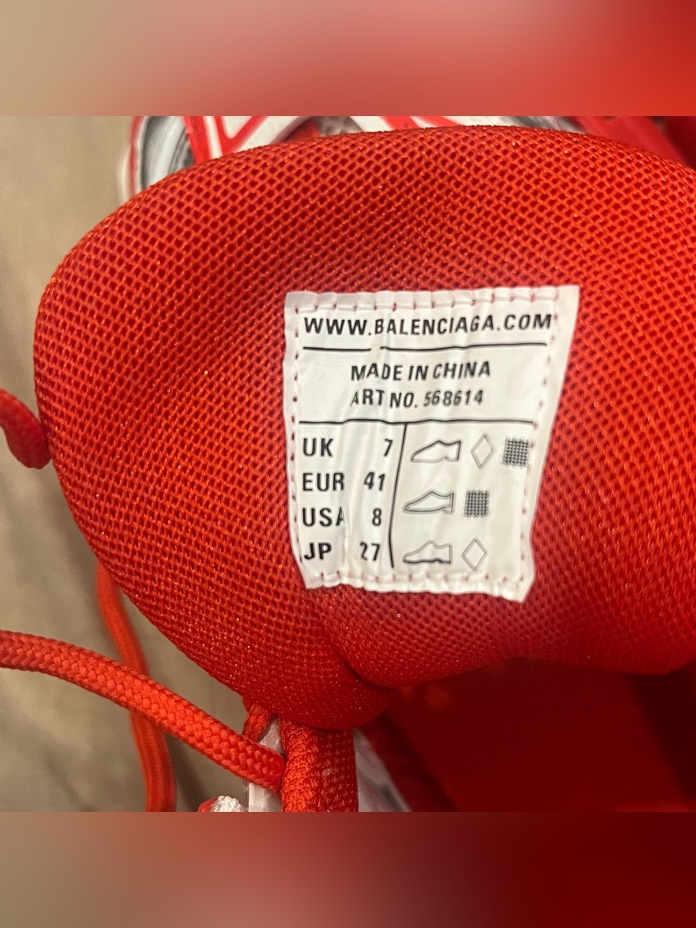 $1200 Balenciaga Track.2 Runners Sneaker, White Red Grey - Picture 11 of 14